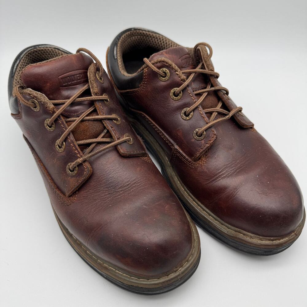 Wolverine Leather Oxford Work Shoes Brown W04818 Men's 9.5 EW Soft Toe